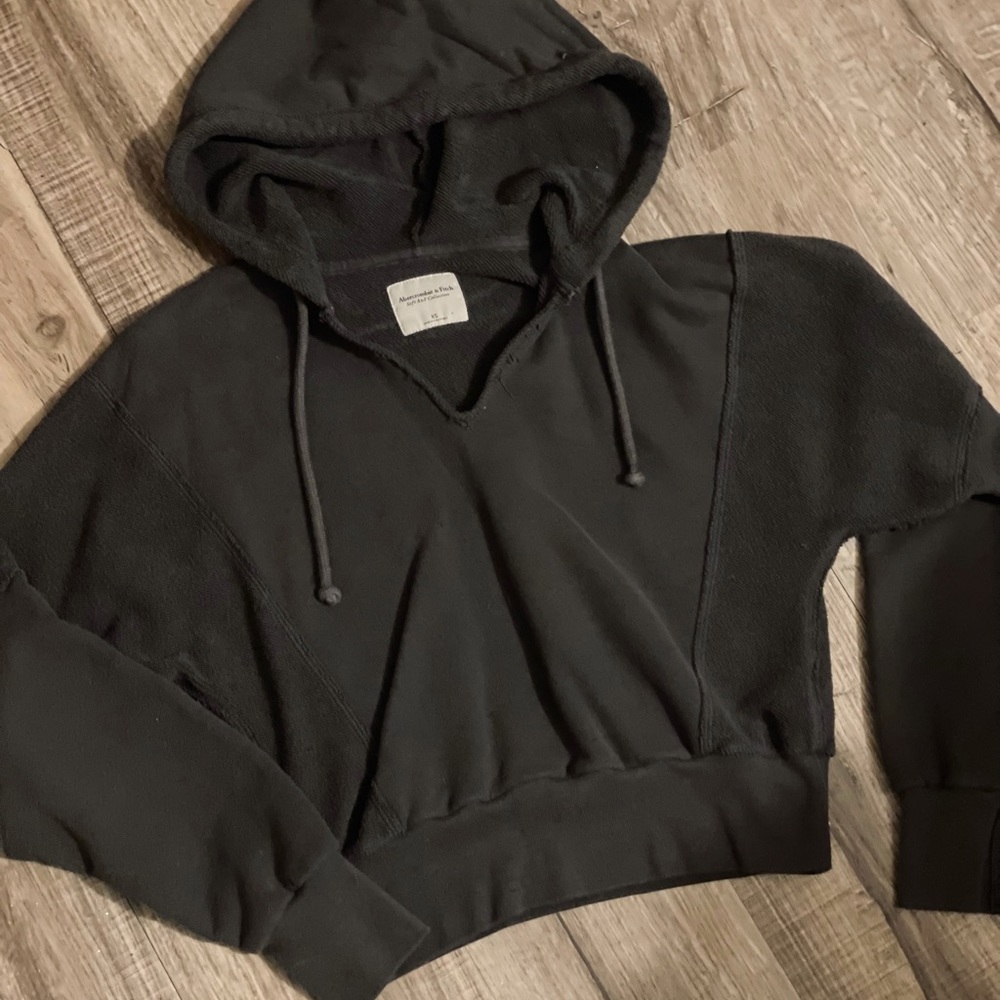 Abercrombie Crop Slouch Hoodie Sweatshirt XS